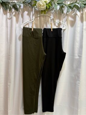 Triunion High Waisted Athletic Leggings 2-Pack - Size M